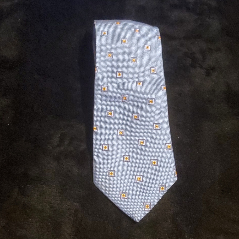Blue and Gold Patterned Men's Tie